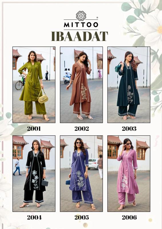 Mittoo ibadat coord set clothing distributors in india